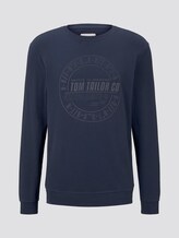 Eingefärbtes Sweatshirt mit Print - Männer - Black Iris Blue Melange Eingefärbtes Sweatshirt mit Print - Männer - Black Iris Blue Melange - 7 - TOM TAILOR