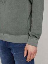 Coloured sweatshirt with a print - Men - pale bark green white melange Coloured sweatshirt with a print - Men - pale bark green white melange - 9 - TOM TAILOR