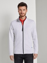 Sweatjacke mit Stehkragen - Männer - Blanc De Blanc White Melange Sweatjacke mit Stehkragen - Männer - Blanc De Blanc White Melange - 1 - TOM TAILOR