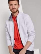 Sweatjacke mit Stehkragen - Männer - Blanc De Blanc White Melange Sweatjacke mit Stehkragen - Männer - Blanc De Blanc White Melange - 5 - TOM TAILOR