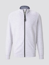 Sweatjacke mit Stehkragen - Männer - Blanc De Blanc White Melange Sweatjacke mit Stehkragen - Männer - Blanc De Blanc White Melange - 7 - TOM TAILOR