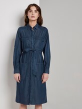 Denim dress with a tie belt - Women - Blue Denim Denim dress with a tie belt - Women - Blue Denim - 1 - TOM TAILOR