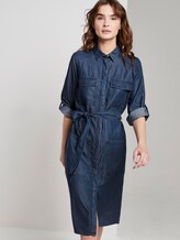 Denim dress with a tie belt - Women - Blue Denim Denim dress with a tie belt - Women - Blue Denim - 5 - TOM TAILOR