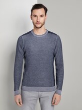 Strickpullover im Strukturmix - Männer - Black Iris Blue Strickpullover im Strukturmix - Männer - Black Iris Blue - 1 - TOM TAILOR