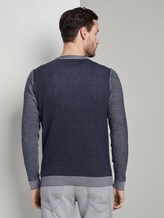 Strickpullover im Strukturmix - Männer - Black Iris Blue Strickpullover im Strukturmix - Männer - Black Iris Blue - 2 - TOM TAILOR