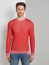 Strickpullover im Strukturmix - Männer - Grenadine Red Strickpullover im Strukturmix - Männer - Grenadine Red - 1 - TOM TAILOR
