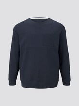 TOM TAILOR Herren Basic Sweatshirt, blau, unifarben, Gr.3XL