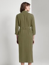 Blouse dress with a tie belt in midi length - Women - Woodland Green Blouse dress with a tie belt in midi length - Women - Woodland Green - 2 - TOM TAILOR