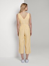 Ärmelloser Jumpsuit mit Streifenmuster und Gürtel - Frauen - yellow offwhite stripe Ärmelloser Jumpsuit mit Streifenmuster und Gürtel - Frauen - yellow offwhite stripe - 2 - TOM TAILOR