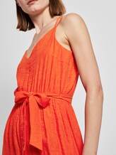 Maxi Trägerkleid mit Volants - Frauen - strong flame orange Maxi Trägerkleid mit Volants - Frauen - strong flame orange - 10 - TOM TAILOR