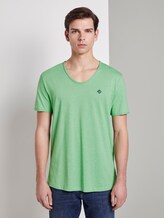T-shirt met V-hals - Mannen - soft neo green melange T-shirt met V-hals - Mannen - soft neo green melange - 1 - TOM TAILOR Denim
