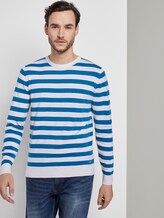 Gestreifter weicher Pullover - Männer - white blue horizontal stripe Gestreifter weicher Pullover - Männer - white blue horizontal stripe - 5 - TOM TAILOR