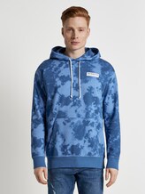 Hoodie in batik look - Mannen - blue big batik print Hoodie in batik look - Mannen - blue big batik print - 1 - TOM TAILOR Denim