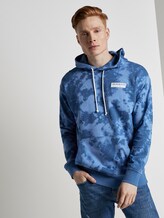 Hoodie in batik look - Mannen - blue big batik print Hoodie in batik look - Mannen - blue big batik print - 5 - TOM TAILOR Denim