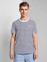 Gestreiftes T-Shirt mit Bio-Baumwolle - Männer - navy stripe bold Gestreiftes T-Shirt mit Bio-Baumwolle - Männer - navy stripe bold - 1 - TOM TAILOR Denim