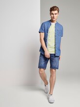 Gestreiftes T-Shirt mit Bio-Baumwolle - Männer - canary light yarn dye stripe Gestreiftes T-Shirt mit Bio-Baumwolle - Männer - canary light yarn dye stripe - 3 - TOM TAILOR Denim