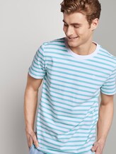 Gestreiftes T-Shirt mit Bio-Baumwolle - Männer - soft sky blue yarn dye stripe Gestreiftes T-Shirt mit Bio-Baumwolle - Männer - soft sky blue yarn dye stripe - 5 - TOM TAILOR Denim