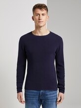 Strukturierter Pullover - Männer - Atlantic Ocean Blue Strukturierter Pullover - Männer - Atlantic Ocean Blue - 1 - TOM TAILOR Denim