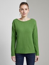 Weicher Pullover mit Streifenstruktur - Frauen - sundried turf green Weicher Pullover mit Streifenstruktur - Frauen - sundried turf green - 1 - TOM TAILOR