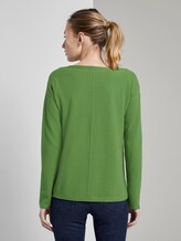 Weicher Pullover mit Streifenstruktur - Frauen - sundried turf green Weicher Pullover mit Streifenstruktur - Frauen - sundried turf green - 2 - TOM TAILOR