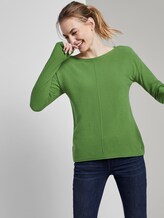 Weicher Pullover mit Streifenstruktur - Frauen - sundried turf green Weicher Pullover mit Streifenstruktur - Frauen - sundried turf green - 5 - TOM TAILOR