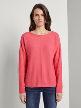Weicher Pullover mit Streifenstruktur - Frauen - charming pink Weicher Pullover mit Streifenstruktur - Frauen - charming pink - 1 - TOM TAILOR