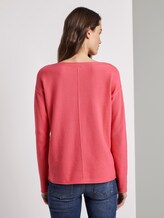 Weicher Pullover mit Streifenstruktur - Frauen - charming pink Weicher Pullover mit Streifenstruktur - Frauen - charming pink - 2 - TOM TAILOR