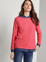 Weicher Pullover mit Streifenstruktur - Frauen - charming pink Weicher Pullover mit Streifenstruktur - Frauen - charming pink - 5 - TOM TAILOR
