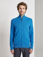 Strickjacke mit Stehkragen im Struktur-Mix - Männer - brilliant middle blue Strickjacke mit Stehkragen im Struktur-Mix - Männer - brilliant middle blue - 1 - TOM TAILOR