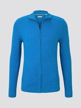 Strickjacke mit Stehkragen im Struktur-Mix - Männer - brilliant middle blue Strickjacke mit Stehkragen im Struktur-Mix - Männer - brilliant middle blue - 7 - TOM TAILOR