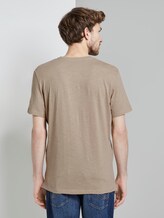 Basic Henley-T-Shirt in Melange-Optik - Männer - Silver Ecru Basic Henley-T-Shirt in Melange-Optik - Männer - Silver Ecru - 2 - TOM TAILOR