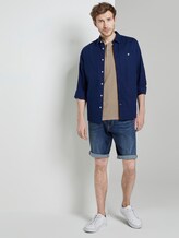 Basic Henley-T-Shirt in Melange-Optik - Männer - Silver Ecru Basic Henley-T-Shirt in Melange-Optik - Männer - Silver Ecru - 3 - TOM TAILOR