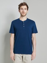 Basic Henley-T-Shirt in Melange-Optik - Männer - after dark blue Basic Henley-T-Shirt in Melange-Optik - Männer - after dark blue - 1 - TOM TAILOR