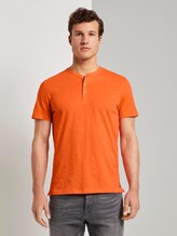 Basic Henley-T-Shirt in Melange-Optik - Männer - true orange Basic Henley-T-Shirt in Melange-Optik - Männer - true orange - 1 - TOM TAILOR