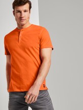 Basic Henley-T-Shirt in Melange-Optik - Männer - true orange Basic Henley-T-Shirt in Melange-Optik - Männer - true orange - 5 - TOM TAILOR