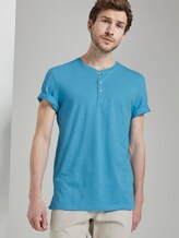 Basic Henley-T-Shirt in Melange-Optik - Männer - crystal sea blue Basic Henley-T-Shirt in Melange-Optik - Männer - crystal sea blue - 5 - TOM TAILOR