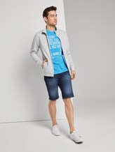 Meliertes T-Shirt mit Print - Männer - aquarius turquoise Meliertes T-Shirt mit Print - Männer - aquarius turquoise - 3 - TOM TAILOR