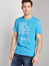 Meliertes T-Shirt mit Print - Männer - aquarius turquoise Meliertes T-Shirt mit Print - Männer - aquarius turquoise - 5 - TOM TAILOR