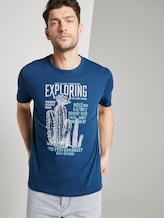 Meliertes T-Shirt mit Print - Männer - after dark blue Meliertes T-Shirt mit Print - Männer - after dark blue - 5 - TOM TAILOR