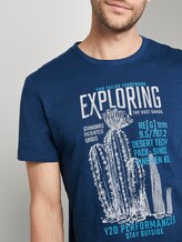 Meliertes T-Shirt mit Print - Männer - after dark blue Meliertes T-Shirt mit Print - Männer - after dark blue - 9 - TOM TAILOR