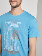 Meliertes T-Shirt mit Print - Männer - crystal sea blue Meliertes T-Shirt mit Print - Männer - crystal sea blue - 9 - TOM TAILOR