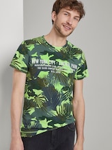 T-shirt with a tropical all-over print - Men - green leaf design T-shirt with a tropical all-over print - Men - green leaf design - 5 - TOM TAILOR
