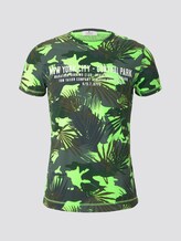 T-shirt with a tropical all-over print - Men - green leaf design T-shirt with a tropical all-over print - Men - green leaf design - 7 - TOM TAILOR