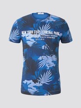 T-Shirt mit tropischem Allover-Print - Männer - blue leaf design T-Shirt mit tropischem Allover-Print - Männer - blue leaf design - 7 - TOM TAILOR