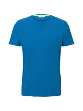 TOM TAILOR Herren T-Shirt in Melange-Optik, mid blue melange inject, Gr.S