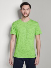 T-shirt in melange look - Mannen - neon green melange inject T-shirt in melange look - Mannen - neon green melange inject - 1 - TOM TAILOR