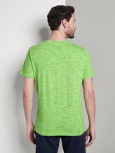 T-shirt in melange look - Mannen - neon green melange inject T-shirt in melange look - Mannen - neon green melange inject - 2 - TOM TAILOR