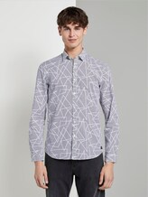 Gemustertes Hemd - Männer - white geometric outline print Gemustertes Hemd - Männer - white geometric outline print - 1 - TOM TAILOR Denim