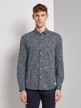 Gemustertes Hemd - Männer - navy geometric outline print Gemustertes Hemd - Männer - navy geometric outline print - 1 - TOM TAILOR Denim