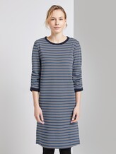 Gepunktetes Minikleid aus Jersey - Frauen - blue white structure Gepunktetes Minikleid aus Jersey - Frauen - blue white structure - 1 - TOM TAILOR